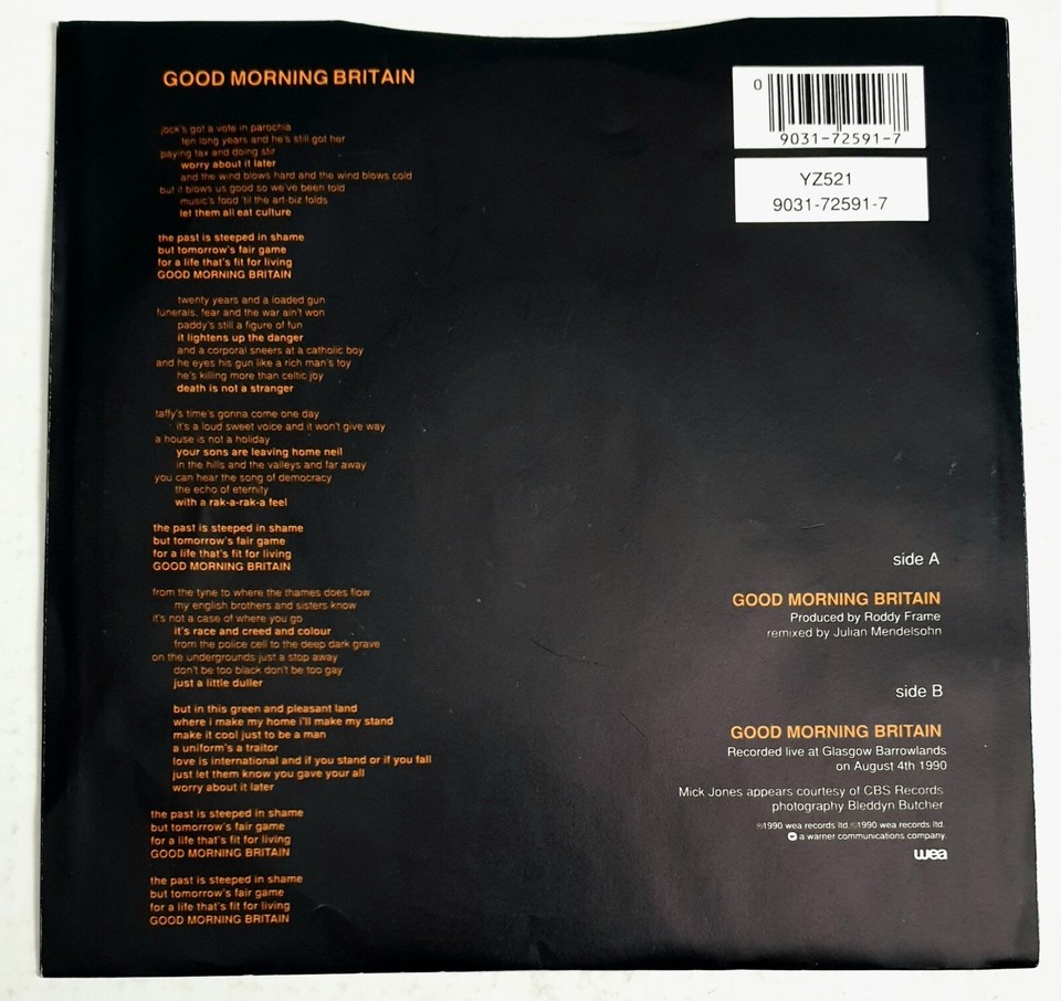 AZTEC CAMERA and MICK JONES Good Morning Britain 7" Vinyl Single eBay