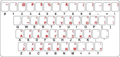 Sticker decal keyboard red letter greek greece transparent pc | eBay