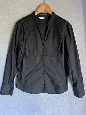 Express Design Studio Top Womens Large Black Corporate Professional Modern