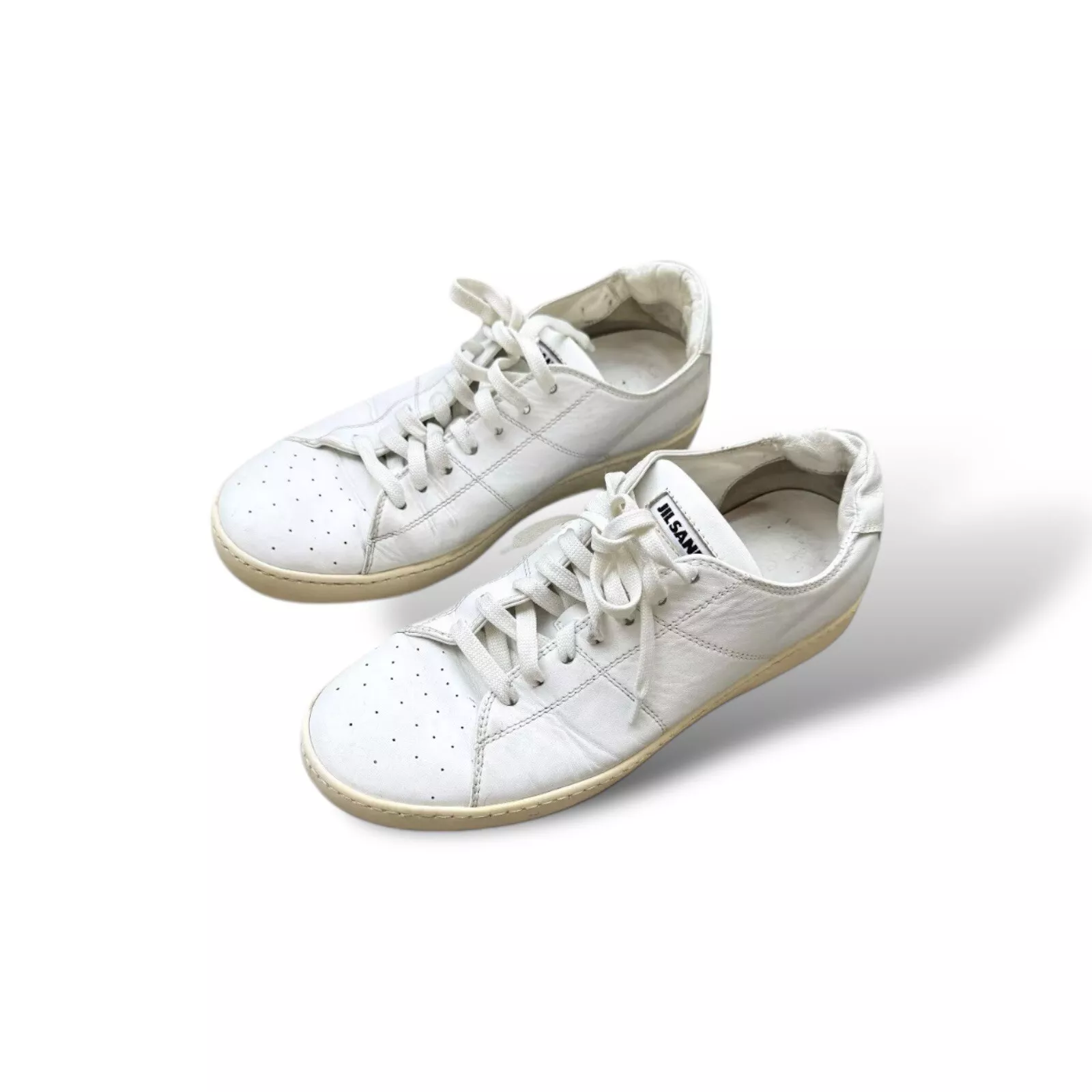 Chaussures de cour Jil Sander en cuir blanc pointure 42 fabriquées en Italie PRIX CONSEILLÉ