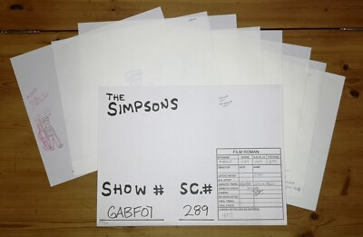 The Simpsons Original TV Studio Animation Produktion Kunst Zeichnungen Ordner gemischt