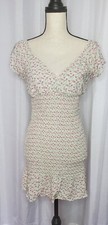 Wild Fable Slip On Dress L Floral Prairie Stretch V Smocked Romantic Sundress A6