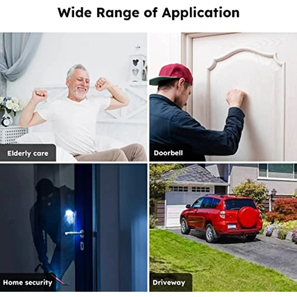 Sistema seguro de alarma inalámbrico con sensor infrarrojo de movimiento alerta de garaje entrada en casa Foto 4 de 4