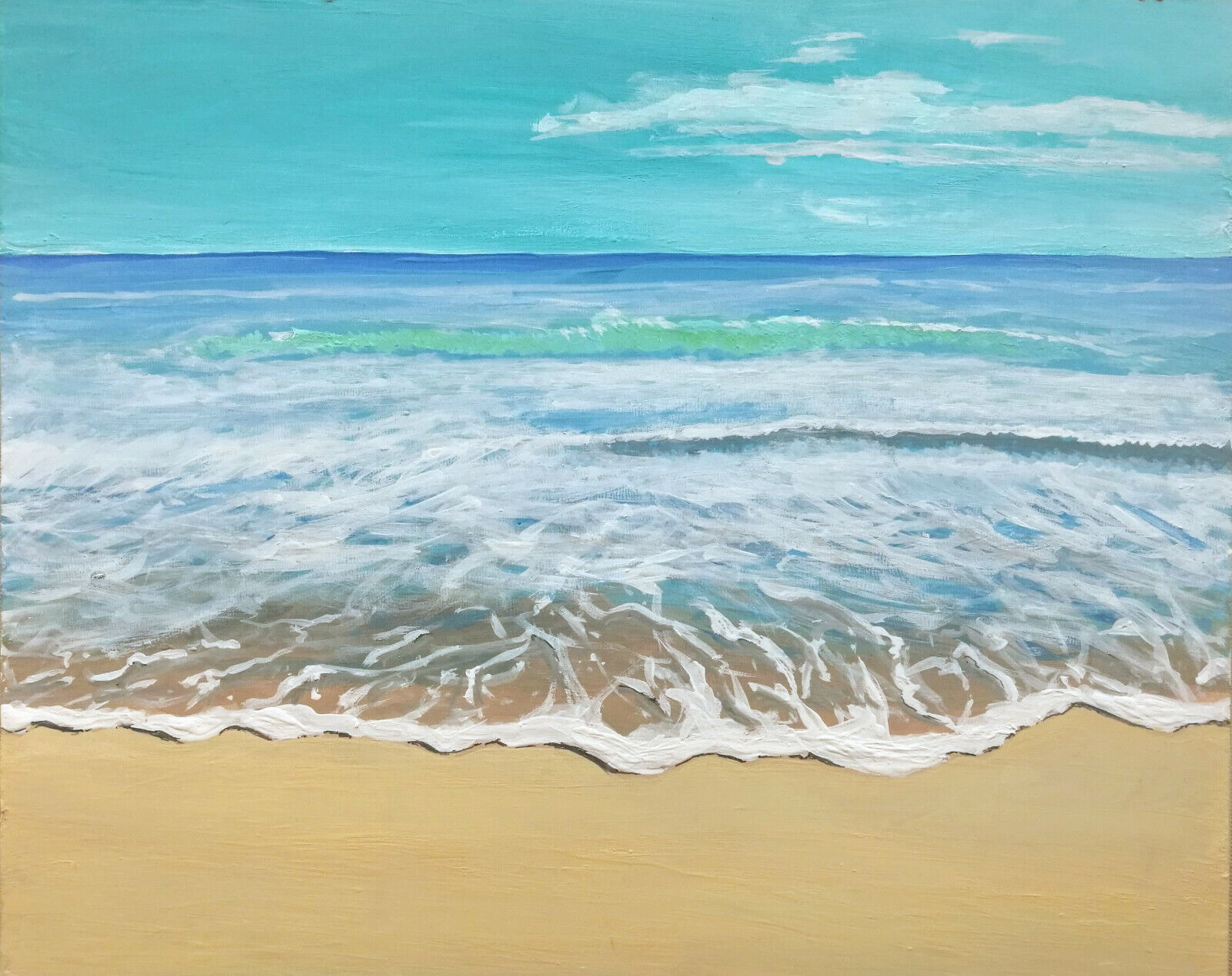 How to Paint a Beach with Acrylic Pouring - Homebody Hall
