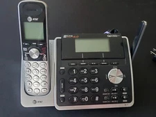AT&T TL88102 DECT 6.0 2-Line Expandable Cordless Phone w Answering System 