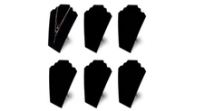 Velvet Jewelry Display Stands Black Expensive Jewels Displaying Organizer 6 Pack