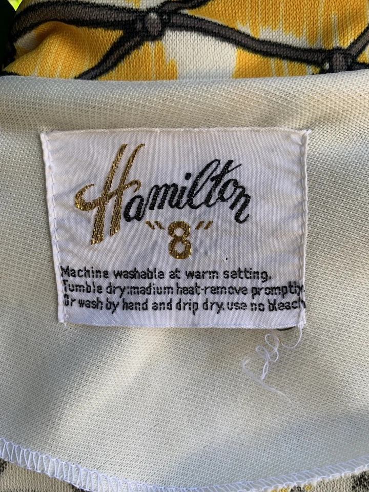 Vintage Hamilton 8 Forest Cabin Boat Water Nature Mod 60s MCM Blouse Top Shirt - Image 4 of 4