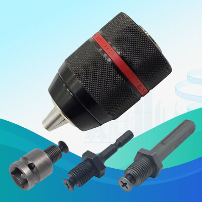 Heavy Duty Metal 1/2-20UNF 13mm Keyless Drill Chuck Hex Shank/SDS/Socket Square