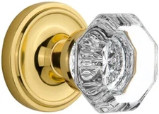 Nostalgic W.House 716841 Classic Rosette Waldorf Crystal Door Knob, Single Dummy