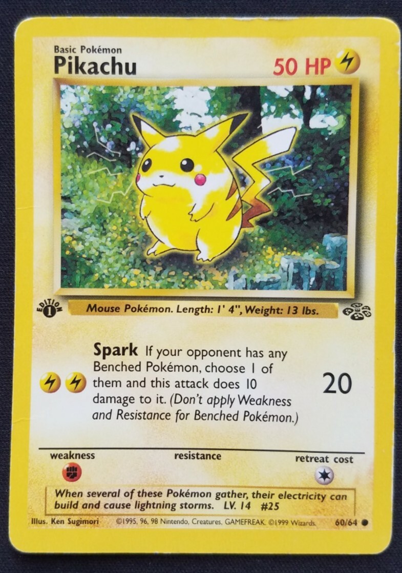 Pokemon Pikachu 60/64 1st Edition Non-Holo Common - LP | eBay