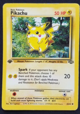 【美品】ピカチュウ 1st ED 60/64 ★ （フランス語版） RARE Pokemon Pikachu 60/64 1st Edition Non-Holo Common - LP | eBay