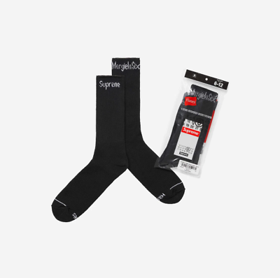Supreme x MM6 Maison Margiela Hanes Crew Socks Black (1 Pack Supreme x MM6 Maison Margiela Hanes Crew Socks Black (1 Pack