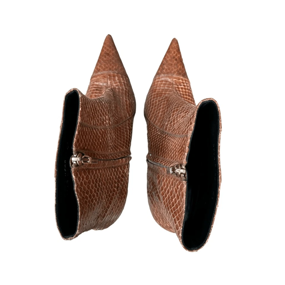 Dolce & Gabbana Botines Cuero Piel Serpiente Marrón Punta Talla 41EU/11US Foto 4 de 4