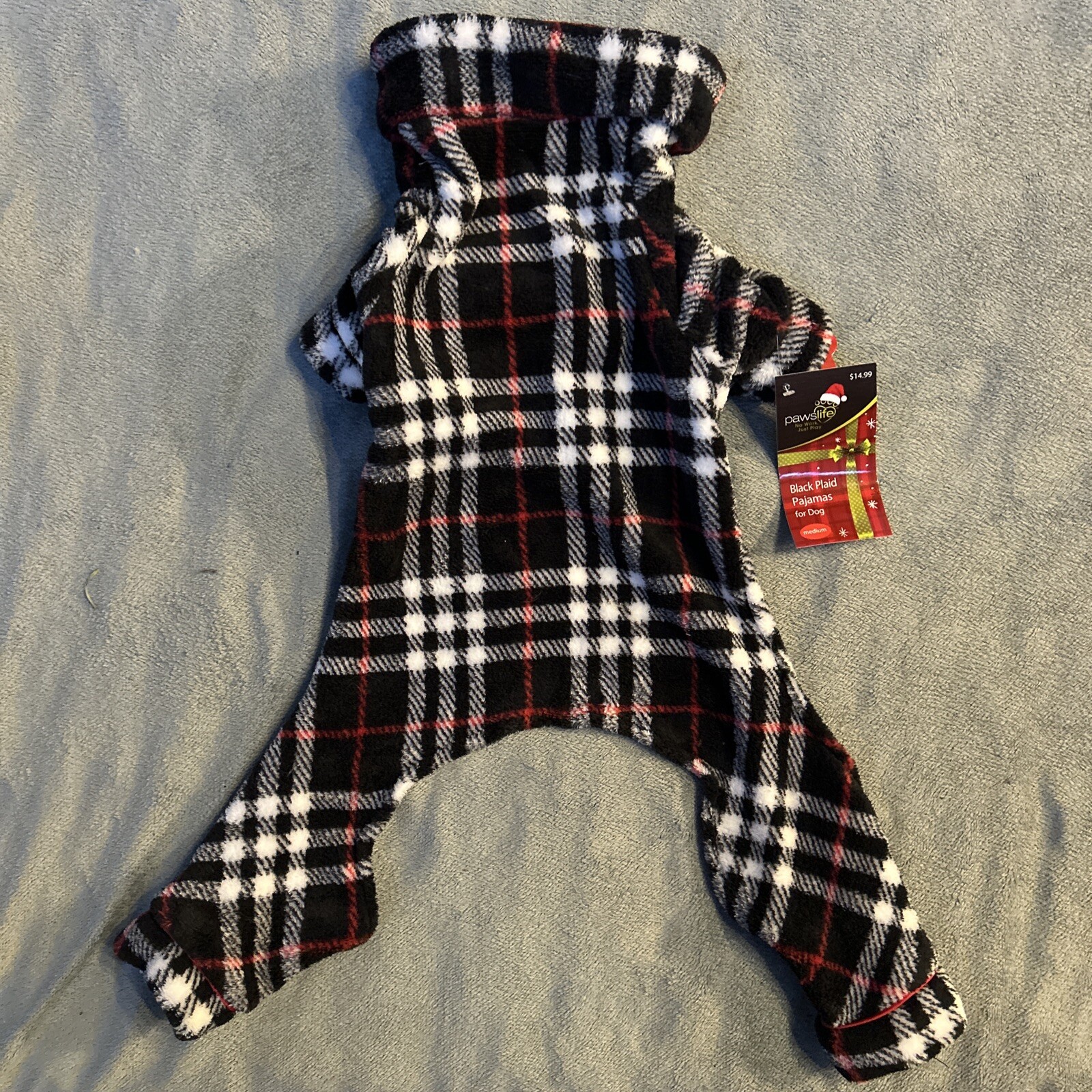 NEW Plaid Dog Pajama Sweater, PawsLife SIZE MEDIUM (Super Soft!) FREE SHIPPING!