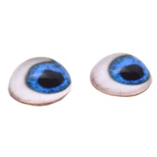 Pair High Dome Side Glance Blue Half Sphere Glass Eyes for Taxidermy Jewelry Art
