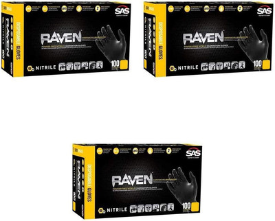 Safety 66517 Raven Powder-Free Nitrile Disposable Glove, Medium, 6 Mil Thick (Pa