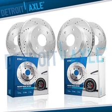 Front Rear Drilled and Slotted Brake Rotors Kit for 2012-2020 Ford F-150 6 Lug