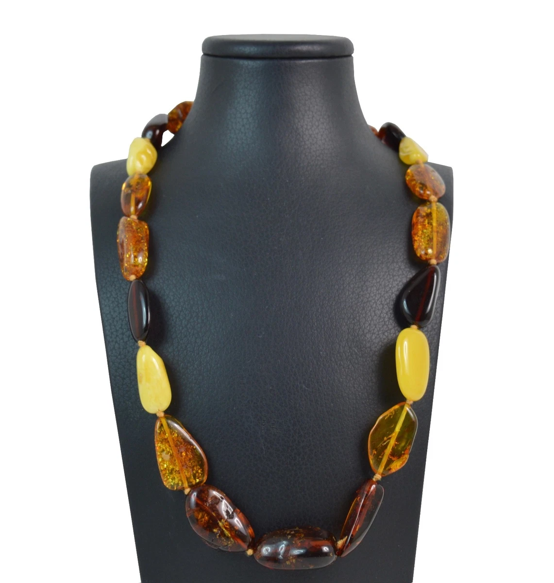 Collier Long En Ambre Baltique Avec Fermoir Argent 925 - Samarcanda Gioielli, Fait En Italie, Neuf Avec étiquettes