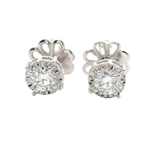 Boucle D'oreille Stud Diamant Noir AAA 0.22 Carats - Or Blanc 18 Carats, Marque Limor, Neuf Avec étiquettes