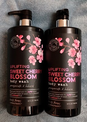 2 Botanical Spa Therapy UPLIFTING SWEET CHERRY BLOSSOM BODY WASH Hibiscus 32 oz