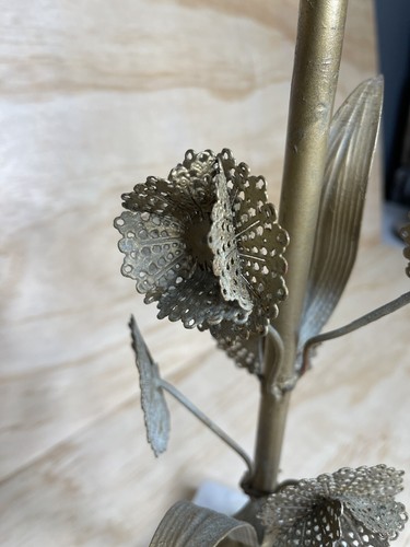 Antique French Bronze lamp Floral for Art Glass shades wired - Picture 6 of 21