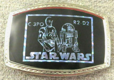 NOS - Vintage 1970s STAR WARS C-3P0  R2-D2 Belt Buckle - Not Pacifica C3PO R2D2