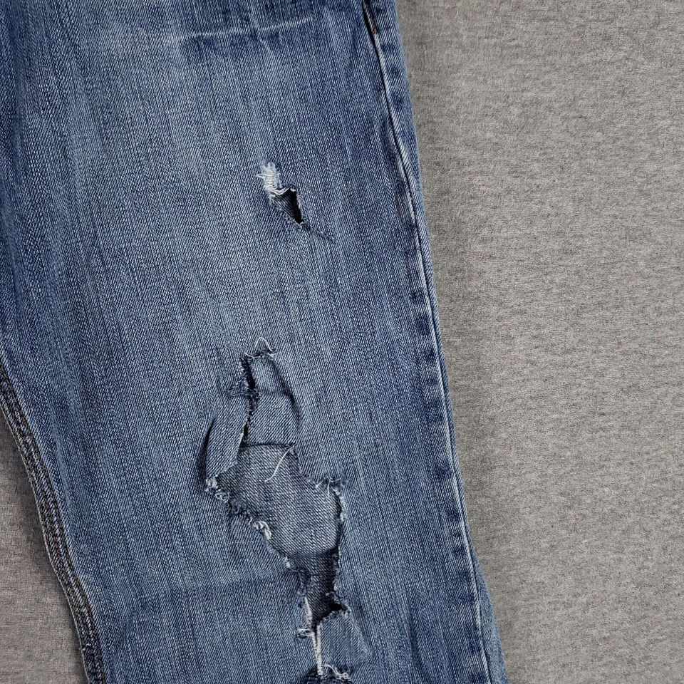 Pantalones de mezclilla de colección Arizona 30x32 tiro bajo corte bota desgastados destruidos vintage años 2000 Foto 4 de 4