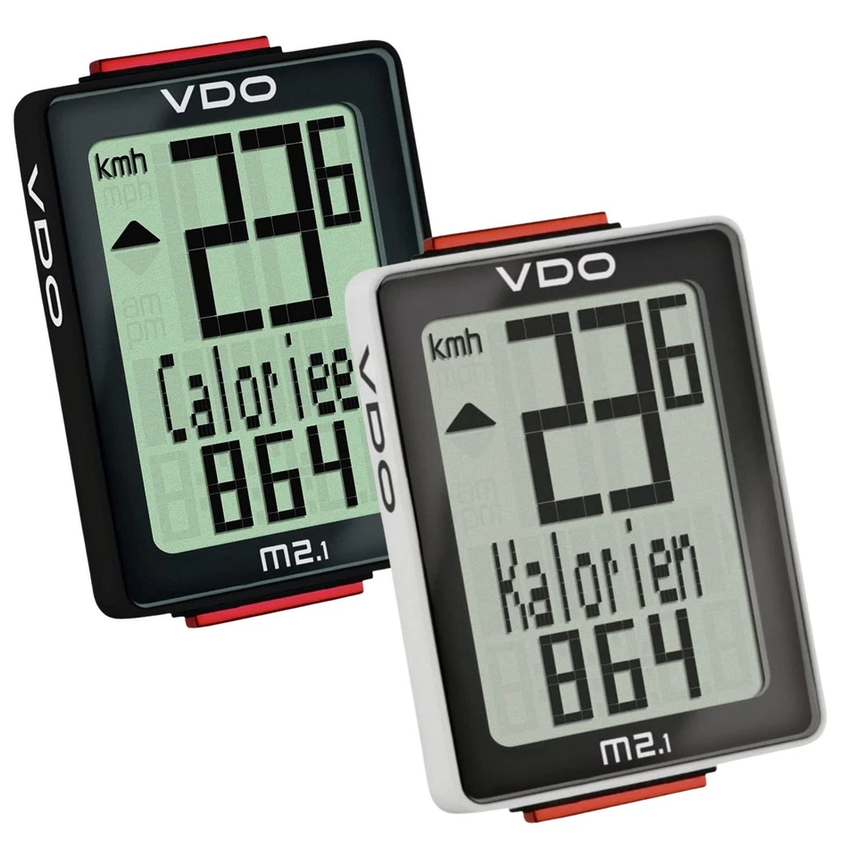 VDO M2.1 WR Fahrradcomputer kabelgebunden 12 Funktionen Radcomputer mit Kabel