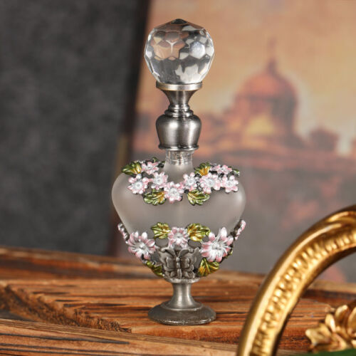 5ml Heart Shape flowers Design Empty Refillable Metal Glass Perfume Bottle new - Picture 1 of 11