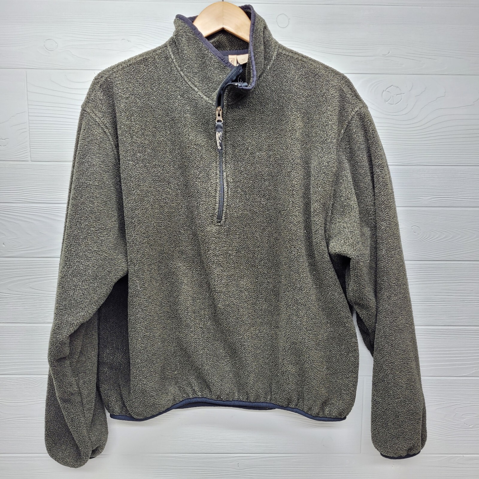 Vintage Woolrich Green Quarter Zip Pullover Fleece Jacket Size XL Made