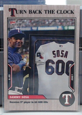 2022 TOPPS NOW SAMMY SOSA TURN BACK CLOCK WHITE ASH #82 1/3 RANGERS RANGERS M2K