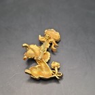 Vintage Gerry's Signed Gold Tone Enamel Poodle Dog Pin Rhinestone Eyes 2.5 in — photo 6