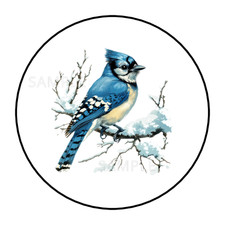 30 Christmas Blue Bird Winter stickers labels tags envelope seals
