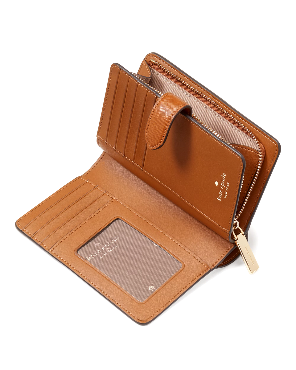 New Kate Spade Madison Medium Compact Bifold Wallet Leather Cavern