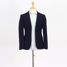John Varvatos 36S Navy Sport Coat Blazer Jacket Solid 2-Button Wool