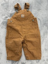 Carhartt Overalls Boys 3M Brown Canvas Baby Work Double Knee 3 Months
