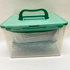Lock & Lock 10-piece Food Storage Container Set Rectangle Nesting Sage Green New