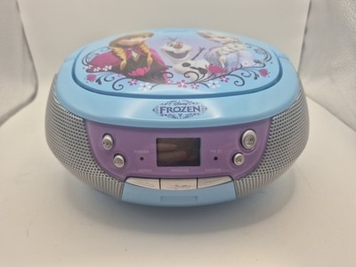 Disney Frozen Boombox CD Player With Microphone Input AUX FM Radio Tested Works