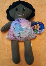 Greenbriar Baby Doll African American Stuffed 12" Plush Toy Sewn Face