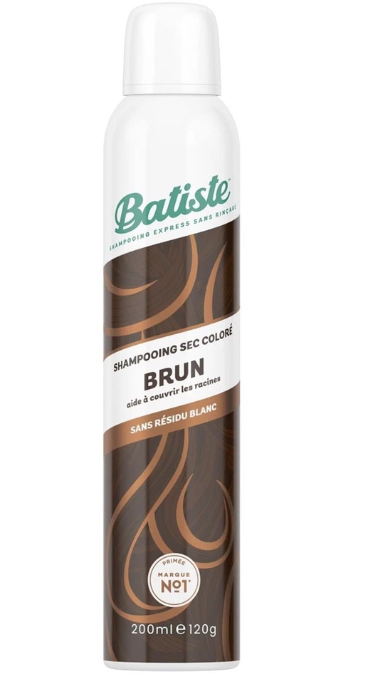 *Lot de 2* Shampooing sec coloré Batiste 200ml brun aide à couvrir les racines - Photo 1/4