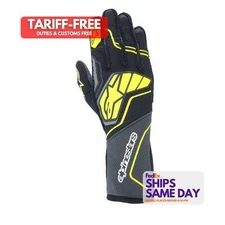 Alpinestars Usa 3550224-9151-S, Two Glove Tech-1 Zx V4 Blk / Flou Yellow Small 