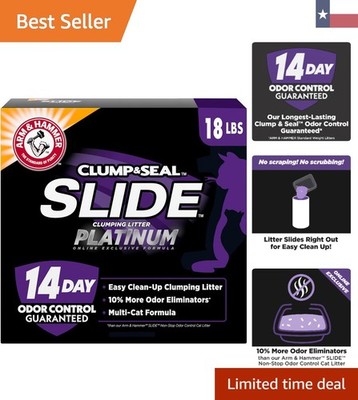 Arm & Hammer Clump & Seal Slide Platinum Multi-Cat Litter 18lb Odor Control