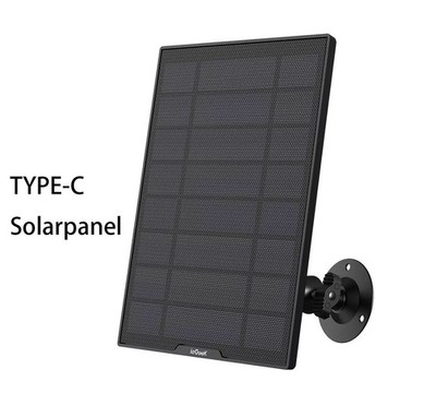 Solarpanel für Überwachungskamera Akku 360° Einstellbare Halterung 3M TYPE-C
