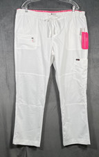 NWT Koi Lite Peace Scrub Pants Womens XL White Slim Fit 721-R Stretch Charity