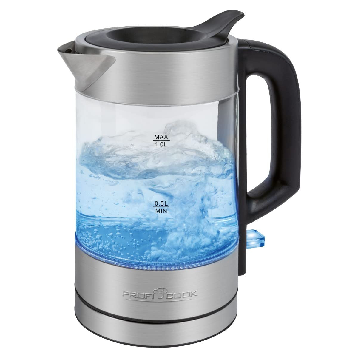 ProfiCook PC-WKS 1229 G Bollitore 1L Acciaio Inox Vetro Anti-Calcare