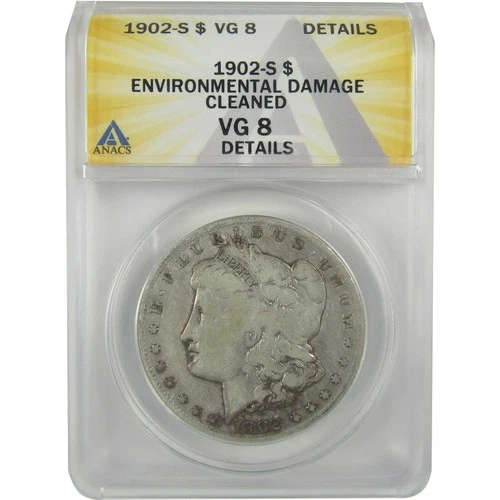1902 S Morgan Dollar VG 8 Details ANACS Silver $1 Coin SKU:I21660