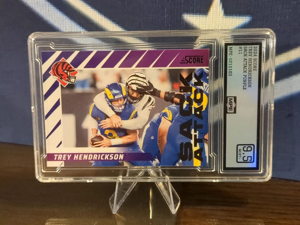 2024 Score - Sack Attack Trey Hendrickson #11 Purple MINT+ 9.5!! - Image 3 of 4