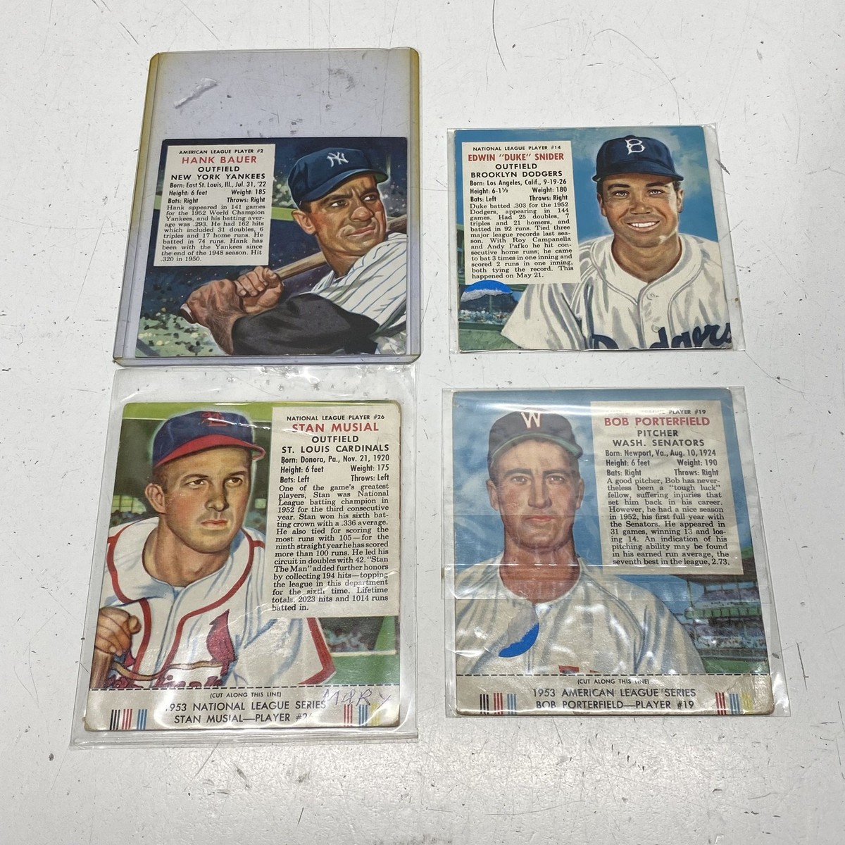 Red Man Vintage 1953 Baseball Cards (4) (12x9x6)