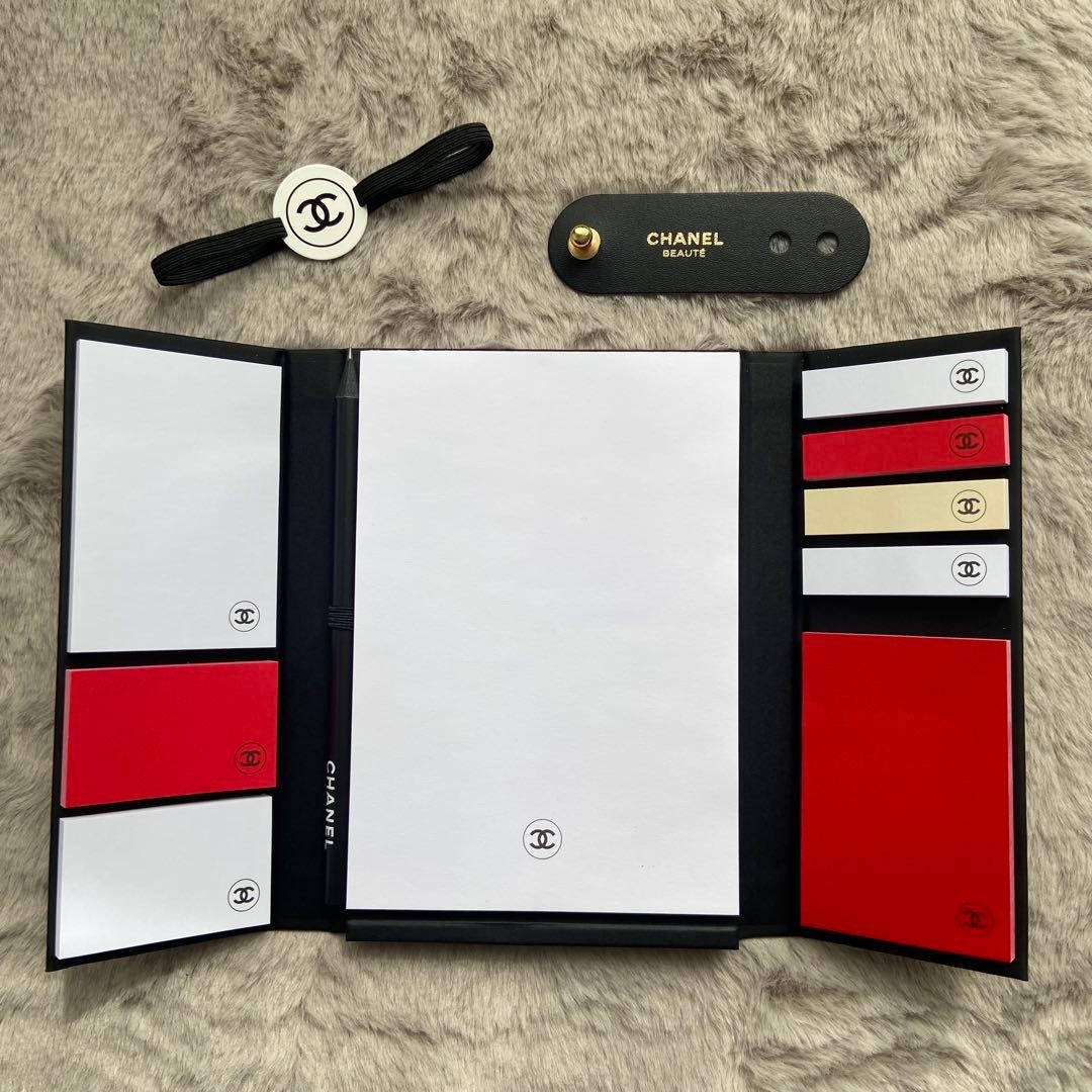 CHANEL♡ノベルティ手帳,バインダー CHANEL Novelty Sticky Note Pencil Code Holder Set | eBay