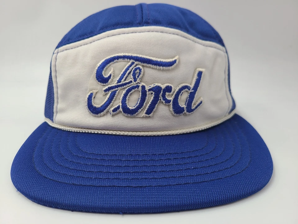 Винтажная бейсболка с сеткой Ford для дальнобойщиков (подходит для маленьких) кепка для автомобилей грузовиков белая синяя - Изображение 2 из 4